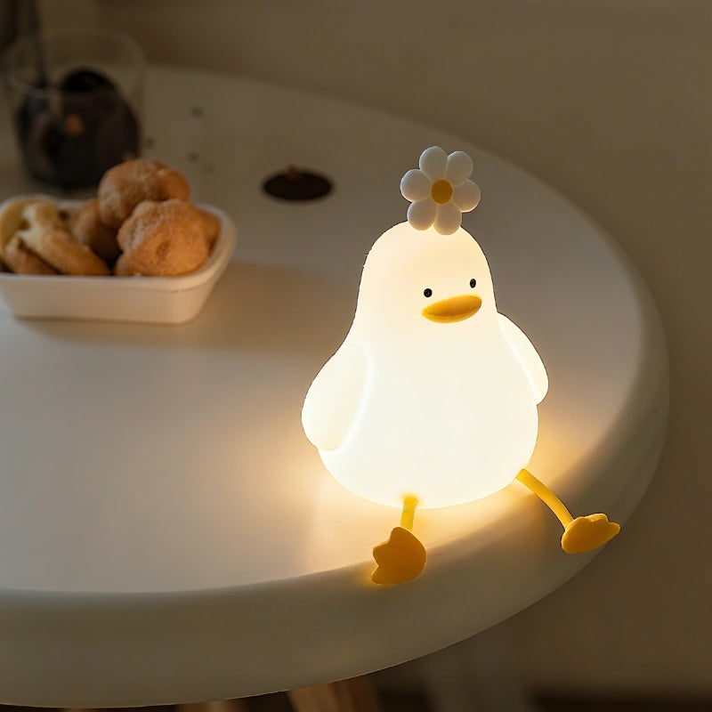 Lámpara de mesa nocturna infantil portátil con forma de animal, regulable y adorable