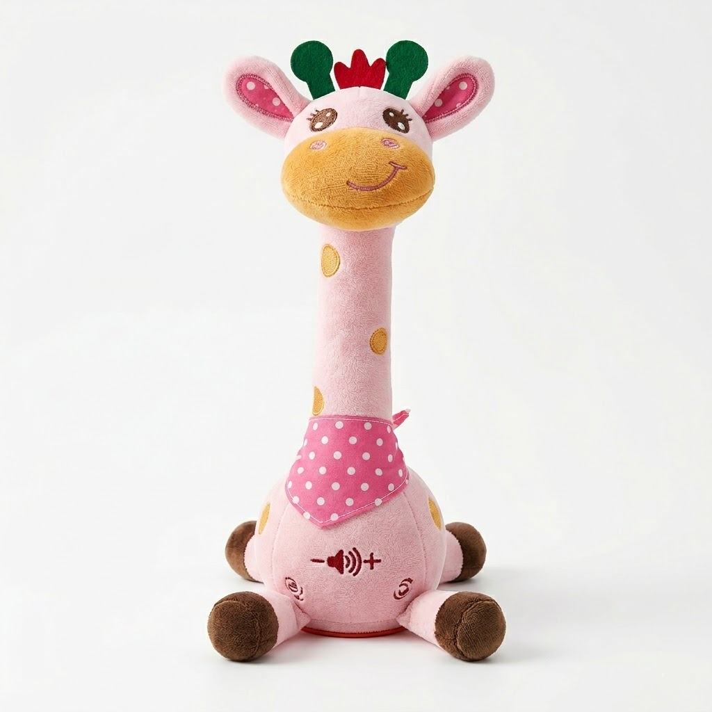 Juguete musical interactivo de jirafa de peluche abrazable que canta y habla