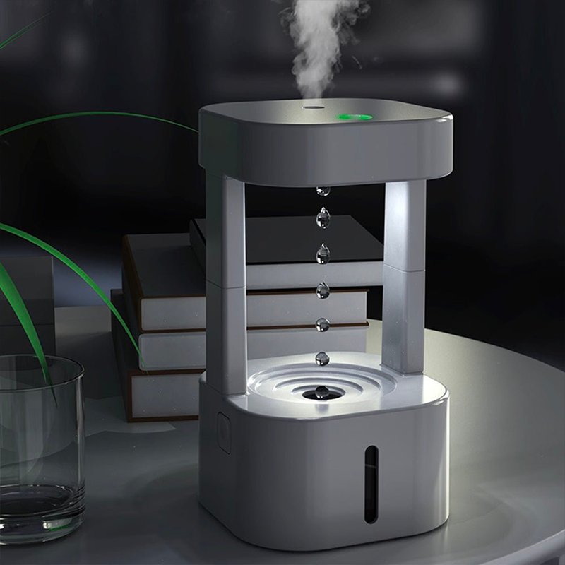 Humidificador de aire portátil compacto de gotas de agua antigravedad