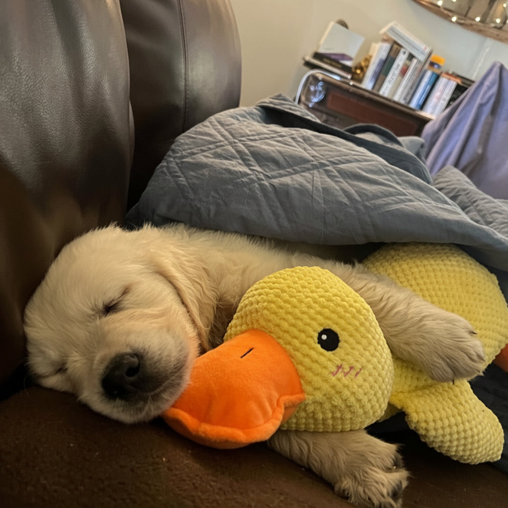 Juguete masticable duradero con sonido de pato para perros, para aliviar la ansiedad