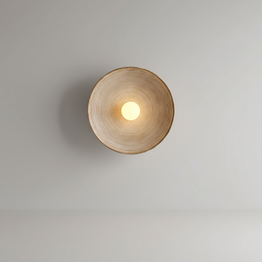 Lámpara de pared circular minimalista de vidrio y resina