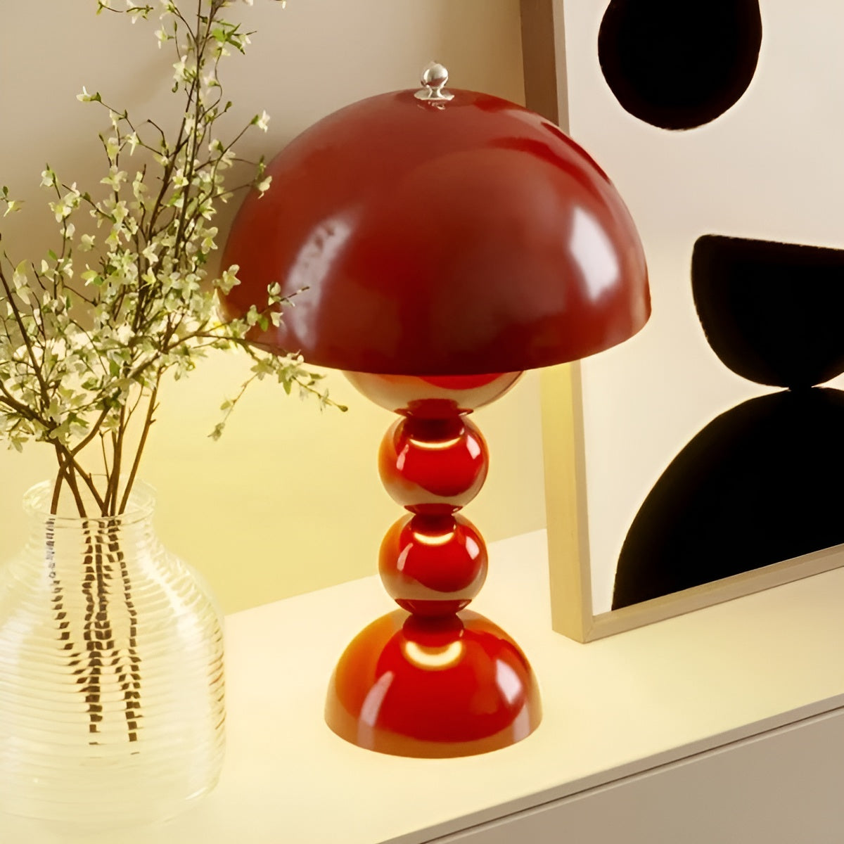 Lámpara de mesa de noche minimalista escandinava con forma de capullo floral y regulable