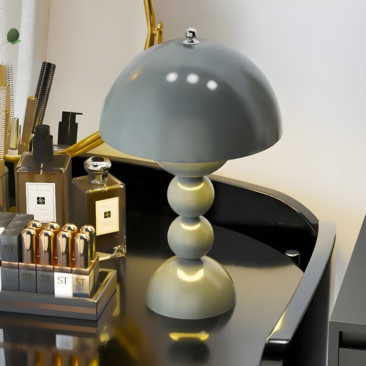 Lámpara de mesa de noche minimalista escandinava con forma de capullo floral y regulable