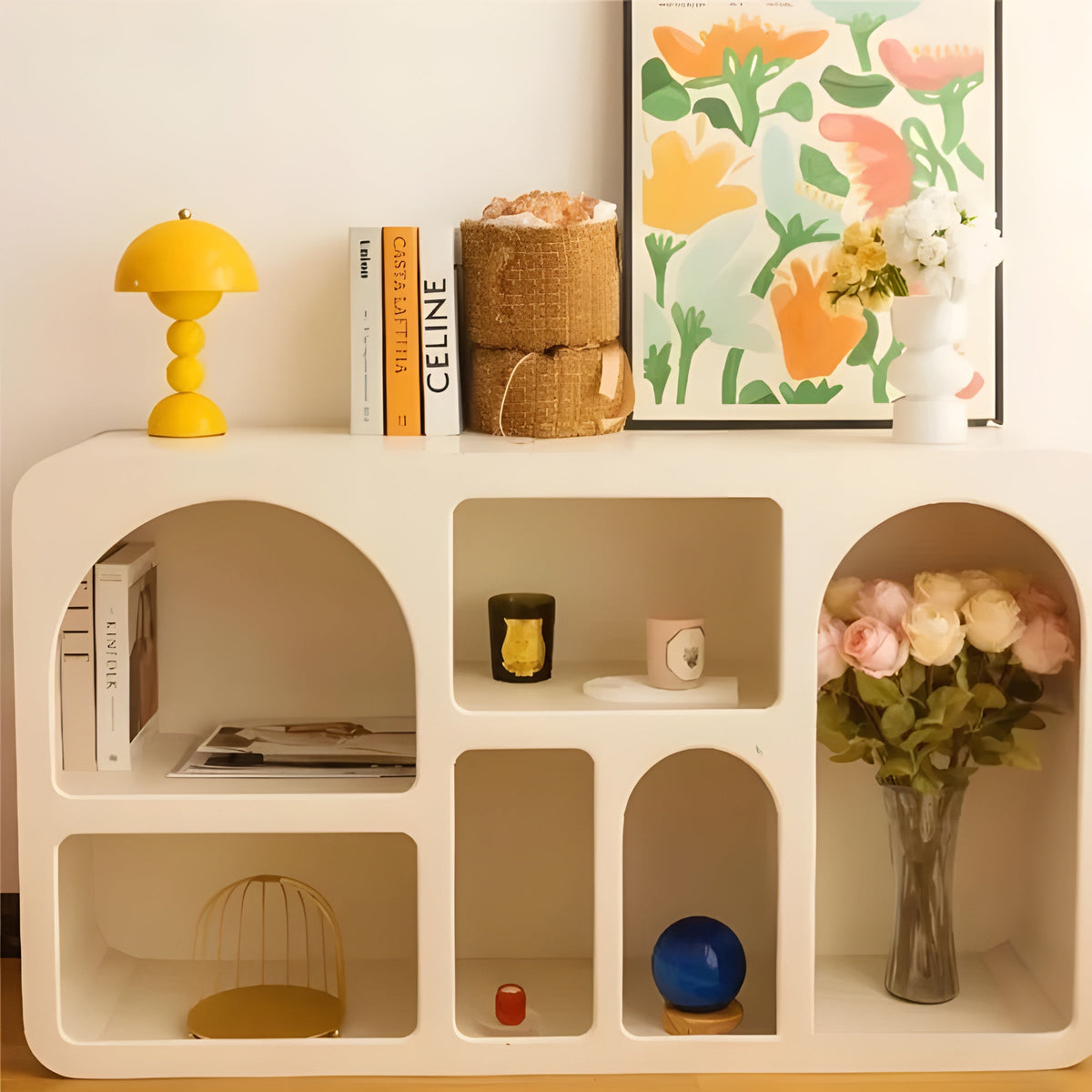 Lámpara de mesa de noche minimalista escandinava con forma de capullo floral y regulable