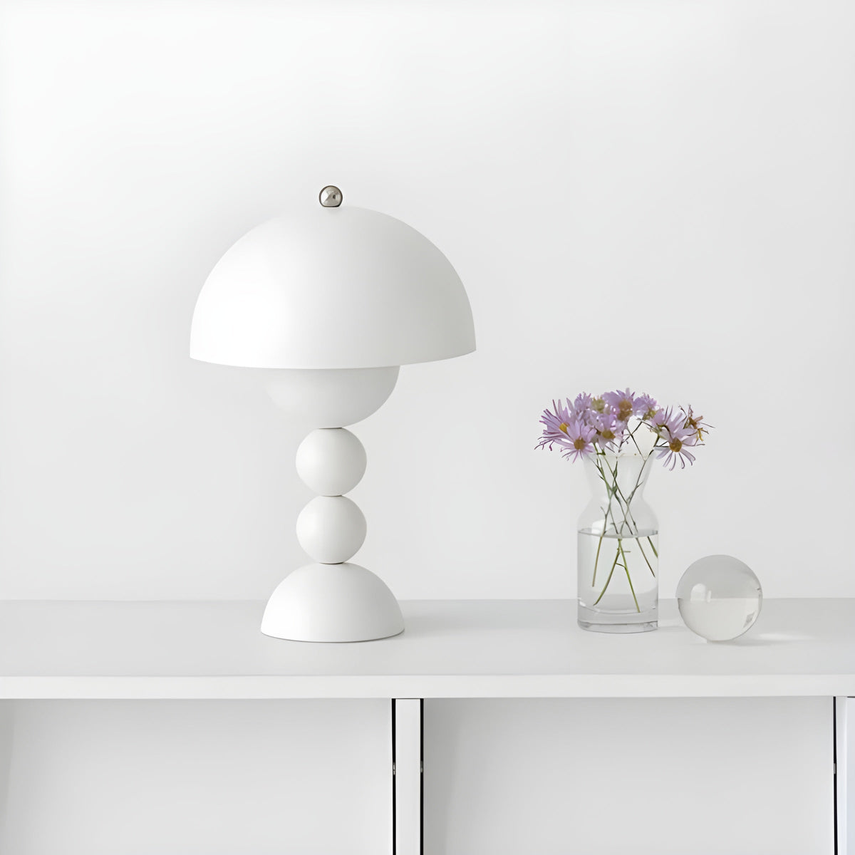 Lámpara de mesa de noche minimalista escandinava con forma de capullo floral y regulable