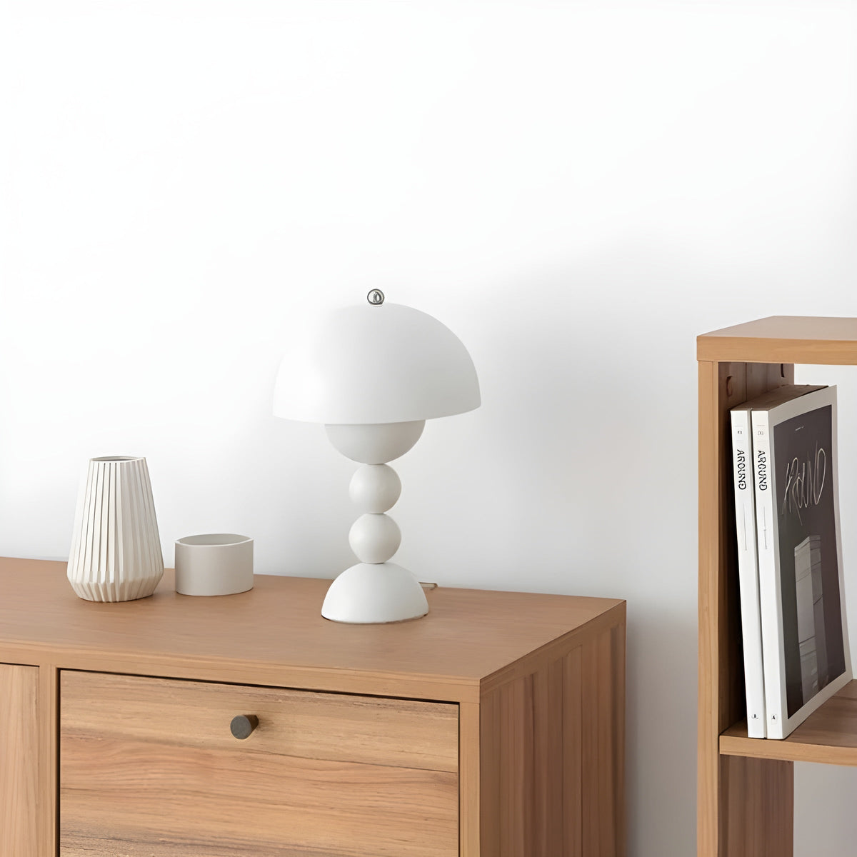 Lámpara de mesa de noche minimalista escandinava con forma de capullo floral y regulable
