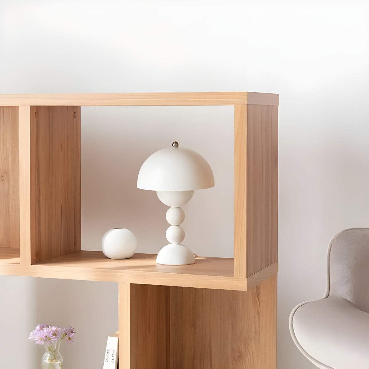 Lámpara de mesa de noche minimalista escandinava con forma de capullo floral y regulable
