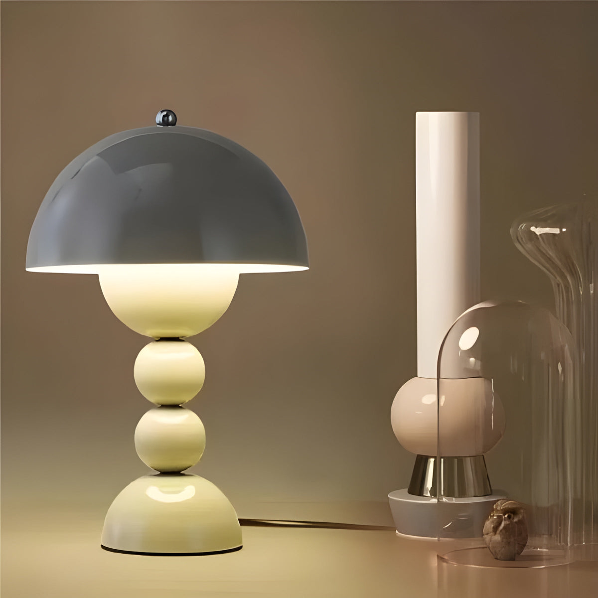 Lámpara de mesa de noche minimalista escandinava con forma de capullo floral y regulable