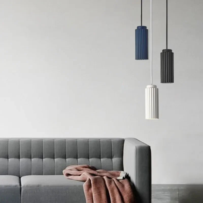 Lámpara colgante de techo escandinava minimalista de metal y vidrio