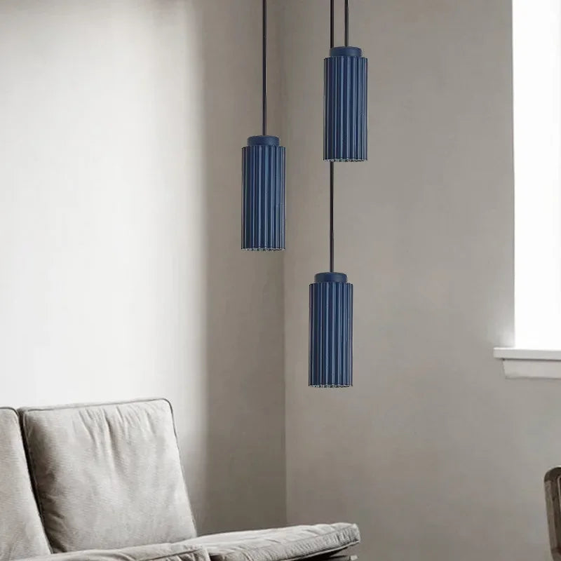 Lámpara colgante de techo escandinava minimalista de metal y vidrio