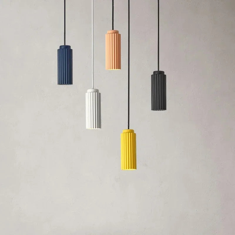 Lámpara colgante de techo escandinava minimalista de metal y vidrio