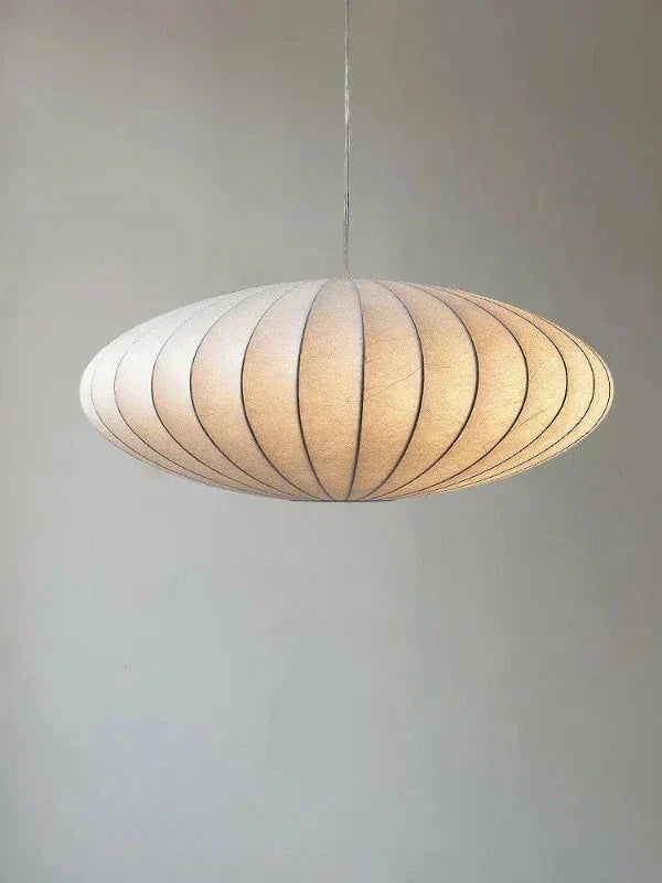 Lámpara colgante de lujo con pantalla de seda y corona de cristal