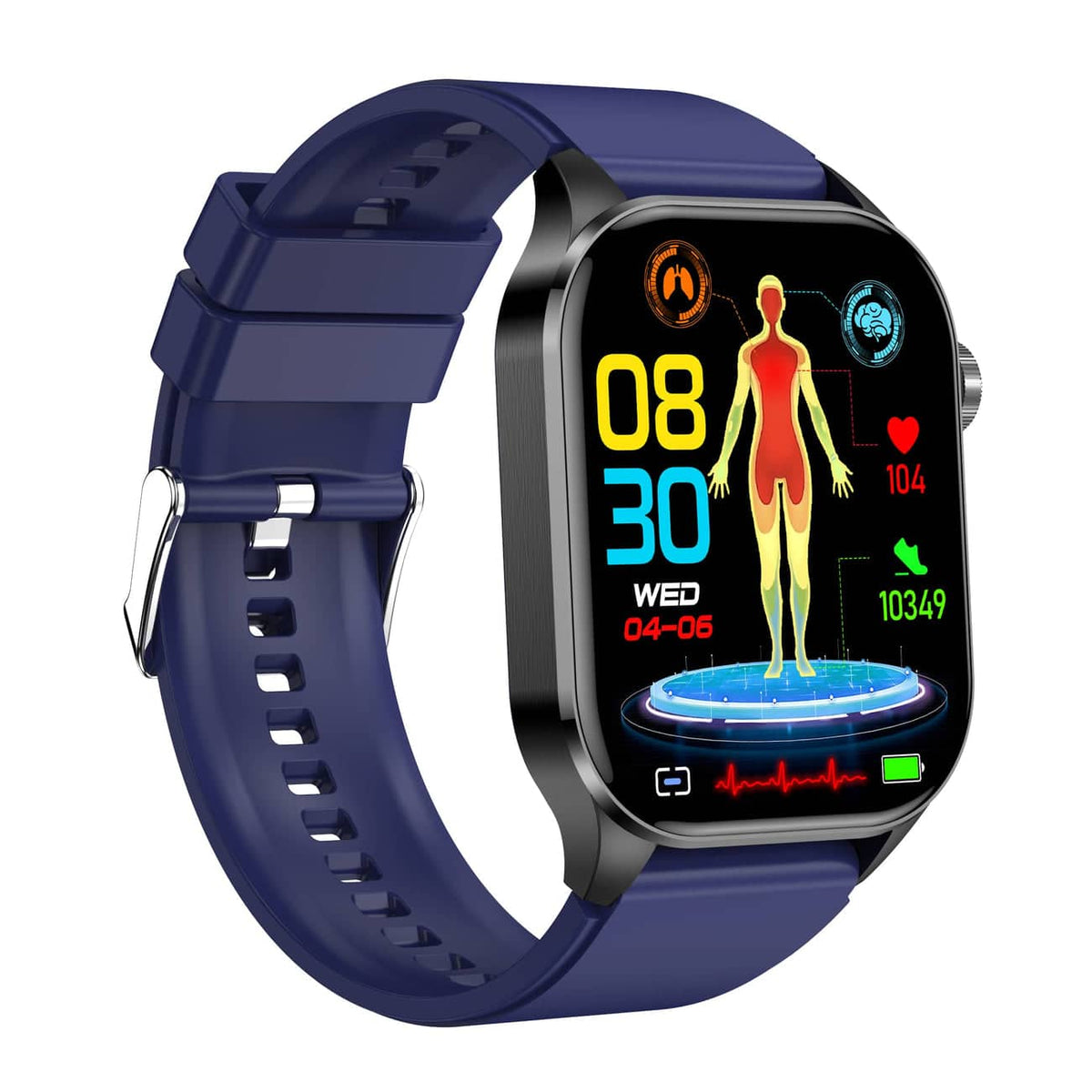 Reloj inteligente compacto con pantalla táctil, monitorización de la salud y seguimiento del ECG y la presión arterial