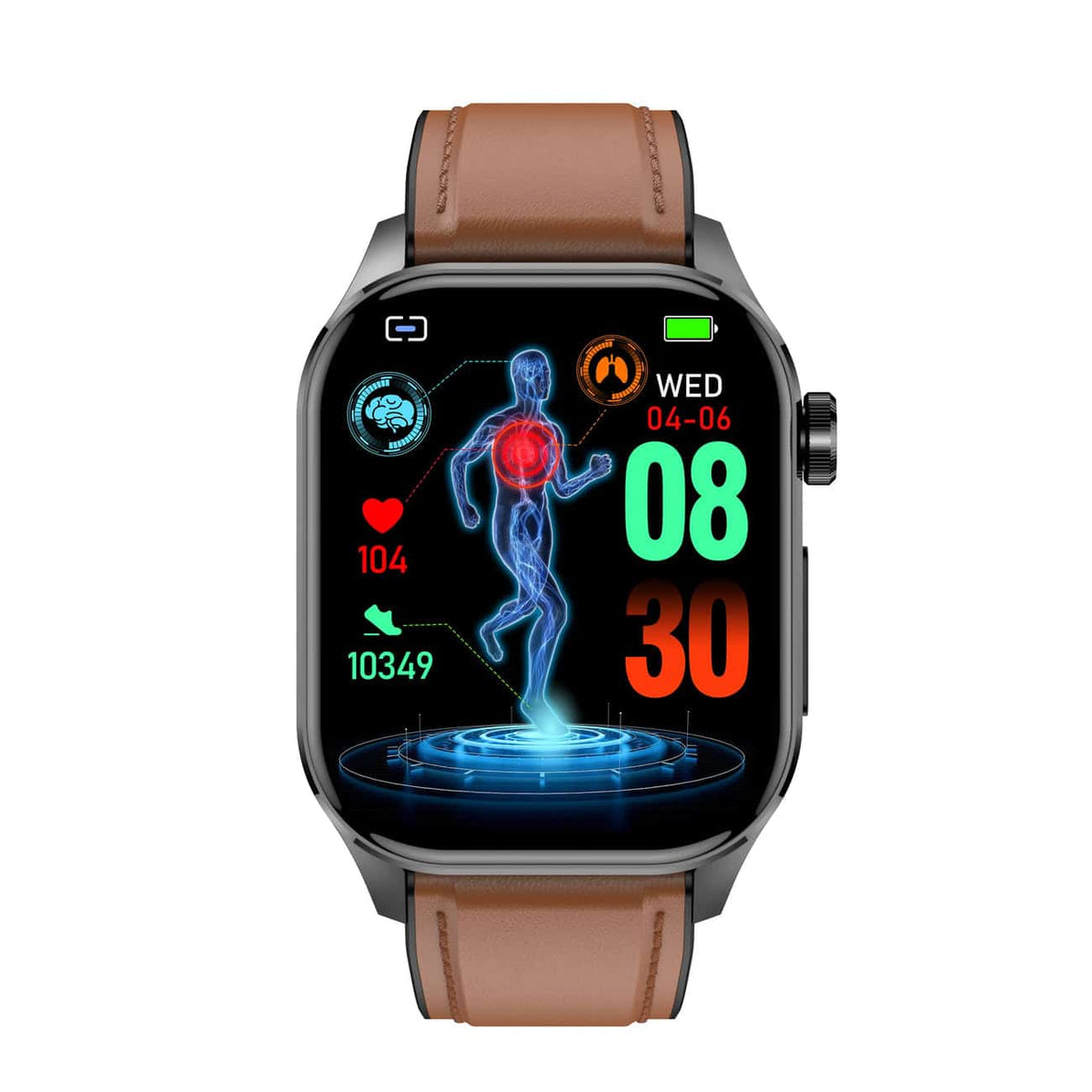 Reloj inteligente compacto con pantalla táctil, monitorización de la salud y seguimiento del ECG y la presión arterial