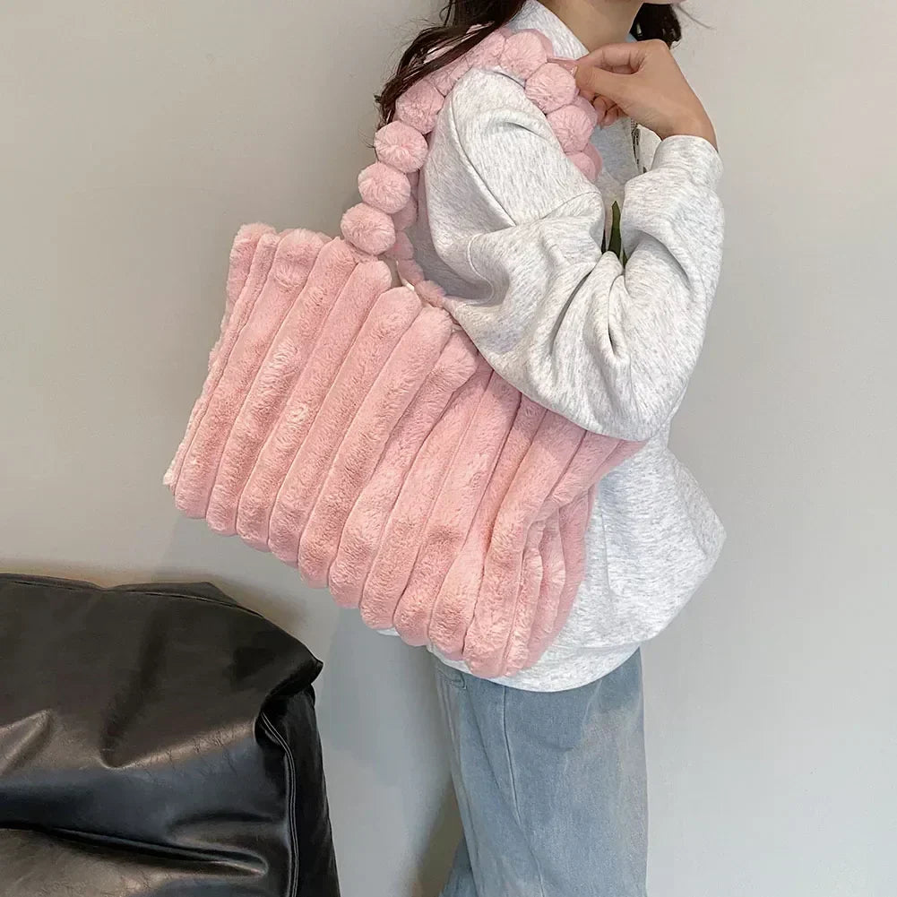 Bolso de hombro de textura suave y gruesa para uso diario