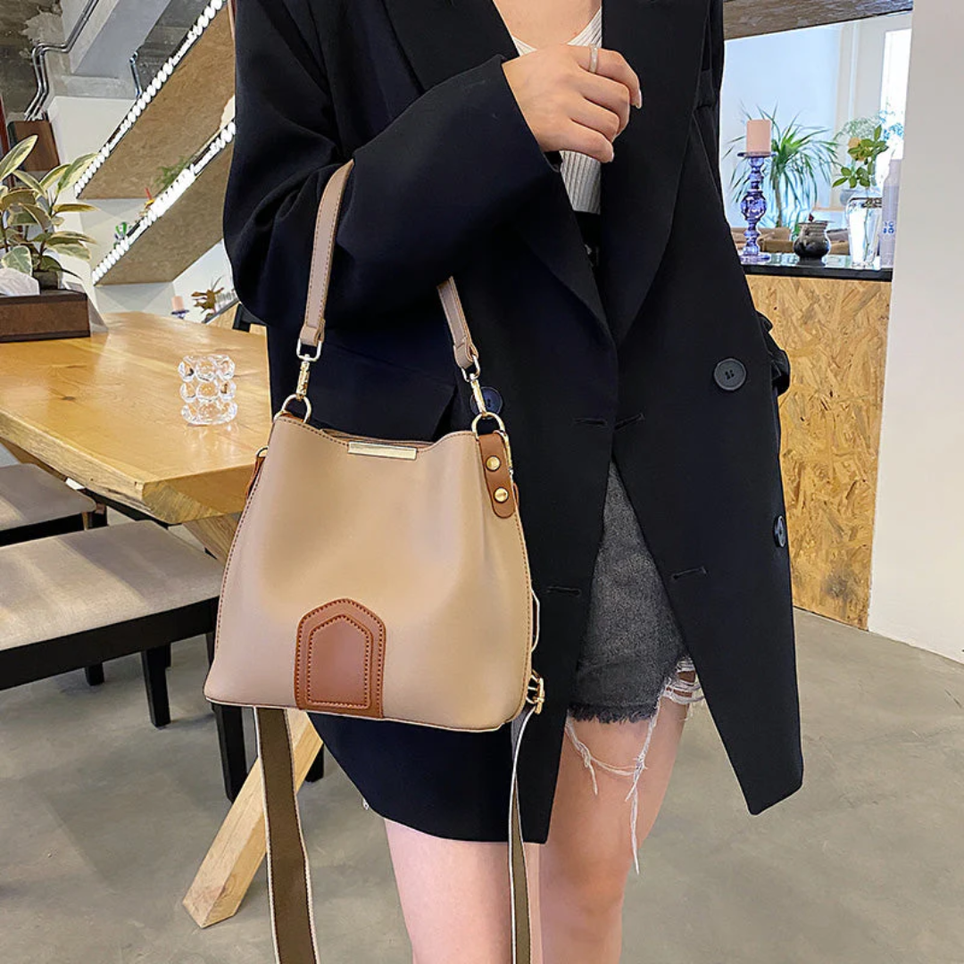 Bolso de mano y hombro convertible de cuero con correa ajustable
