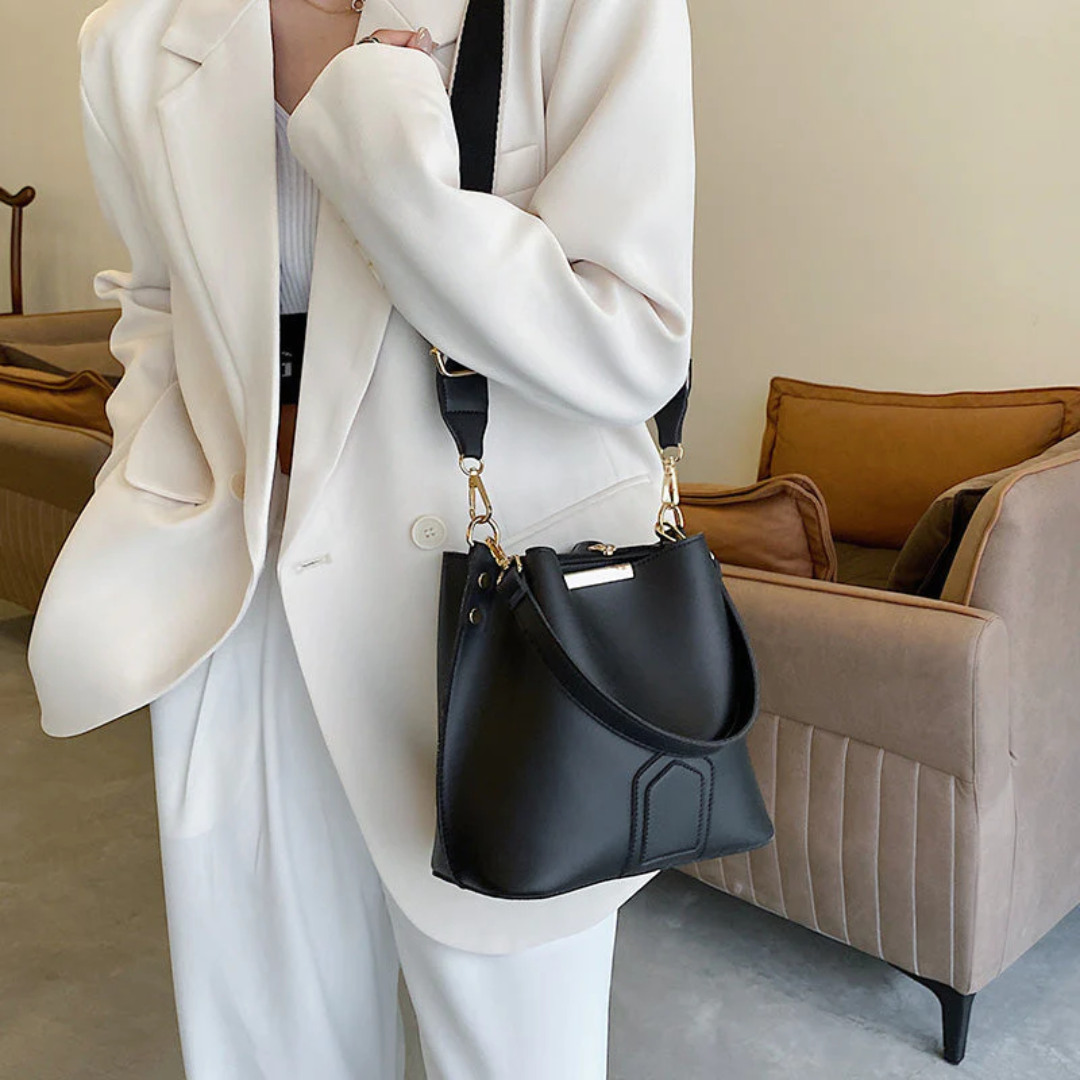 Bolso de mano y hombro convertible de cuero con correa ajustable