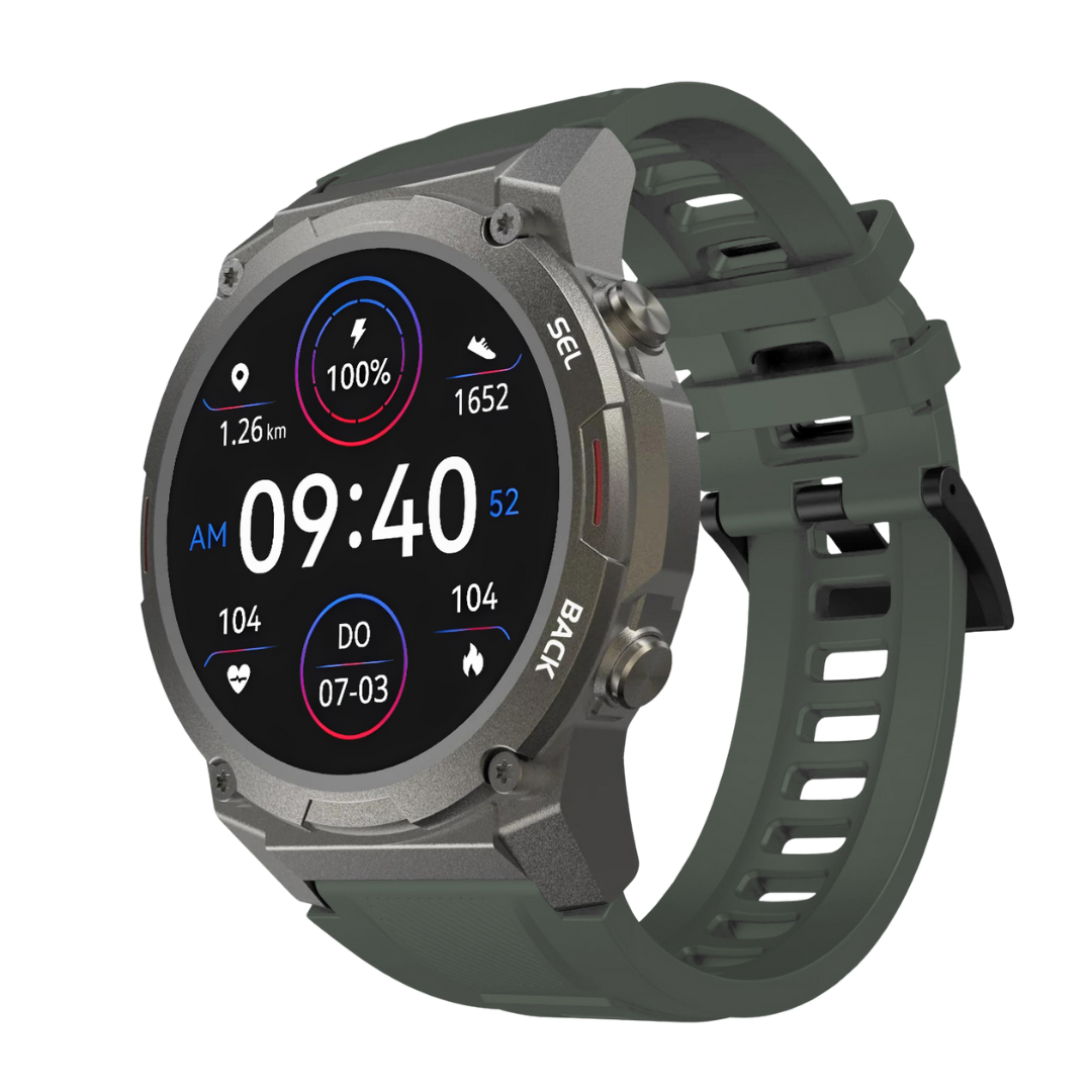 Reloj inteligente resistente al agua, con carcasa de aluminio, pantalla AMOLED y monitor de actividad física