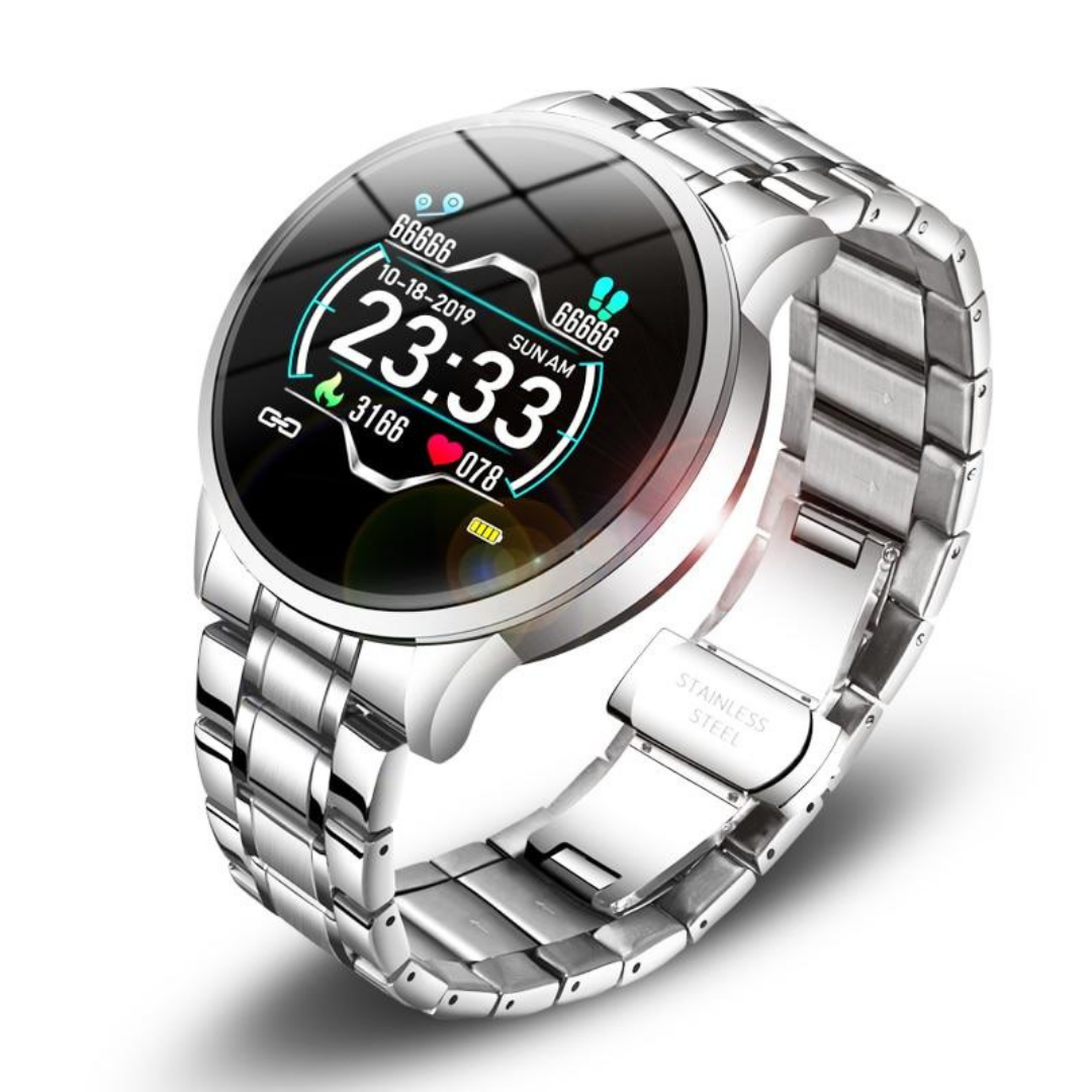 Reloj inteligente Bluetooth clásico y redondo, resistente a salpicaduras, con seguimiento de la salud