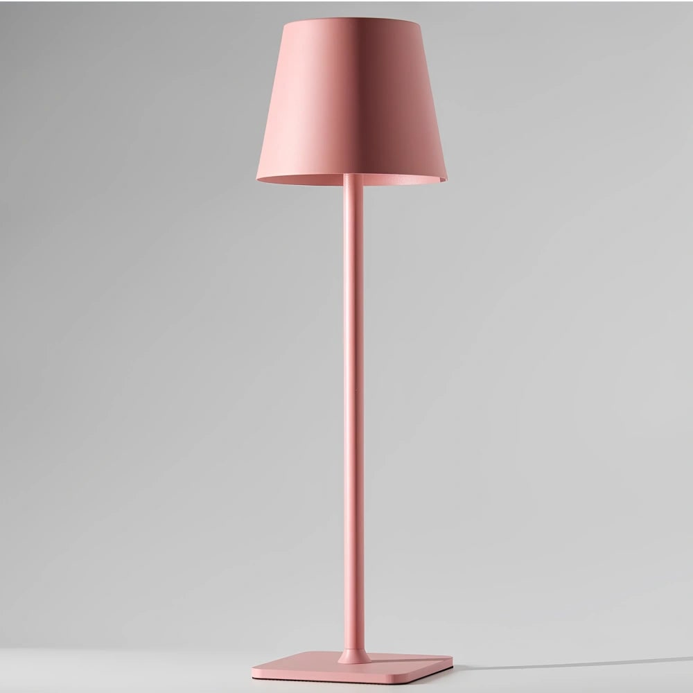 Lámpara de mesa metálica delgada y moderna, impermeable, inalámbrica, recargable, táctil y regulable