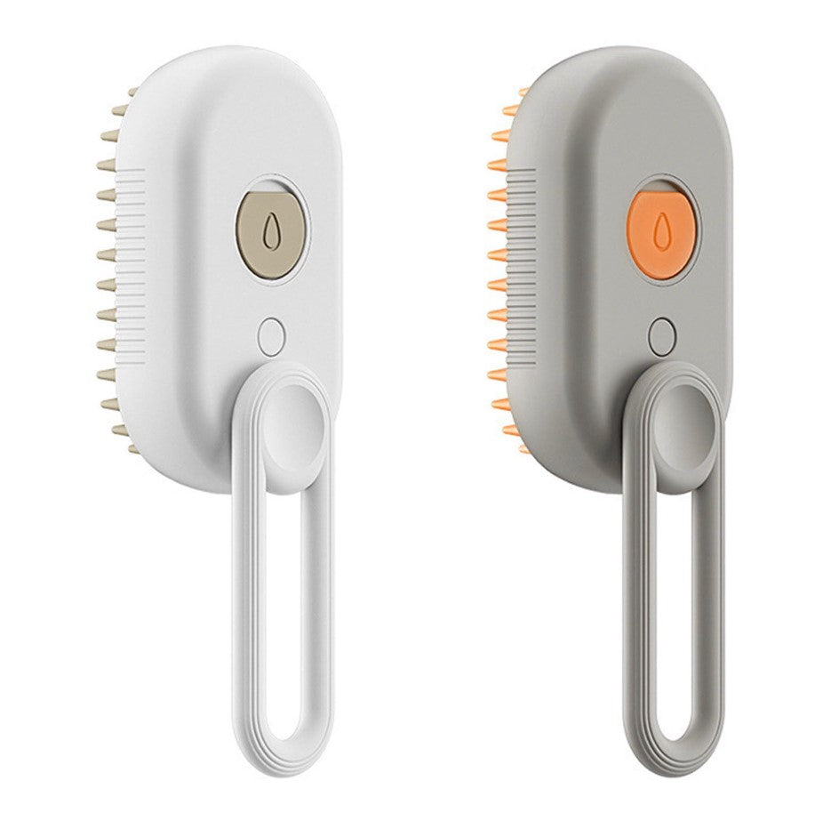 Cepillo masajeador ergonómico giratorio con mango, vapor y pulverizador, para el cuidado de mascotas