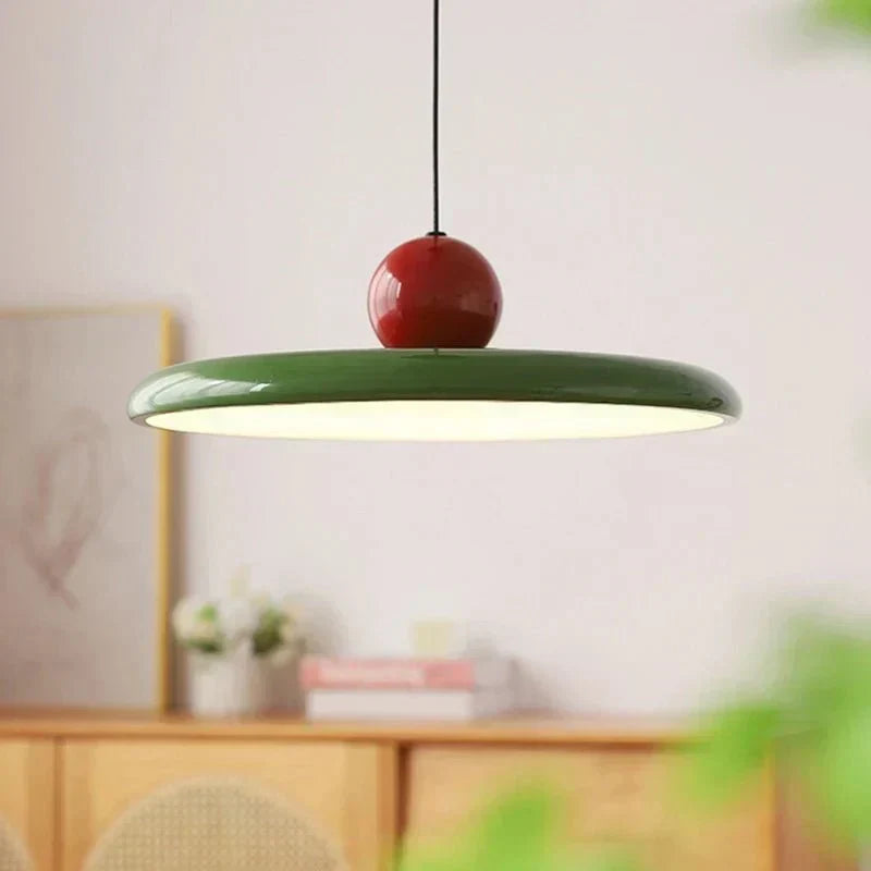 Lámpara colgante de metal y vidrio con forma de plato, estilo Bauhaus