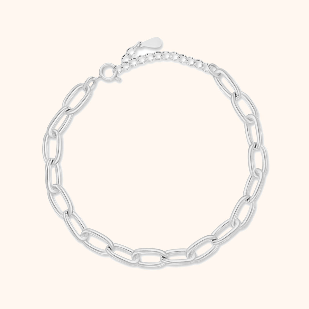 Pulsera ajustable de cadena de plata con eslabones pequeños y diseño refinado