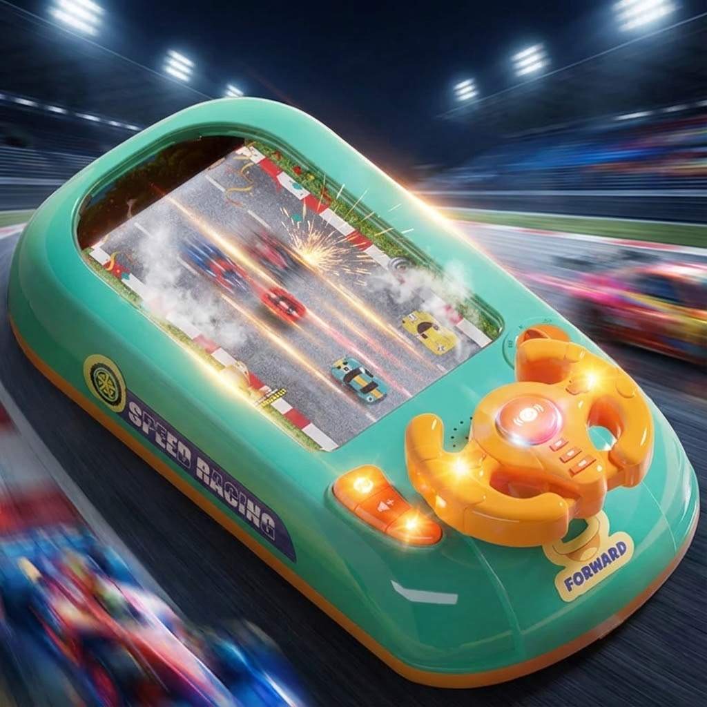 Juguete de consola de carreras con volante interactivo, sin pantalla