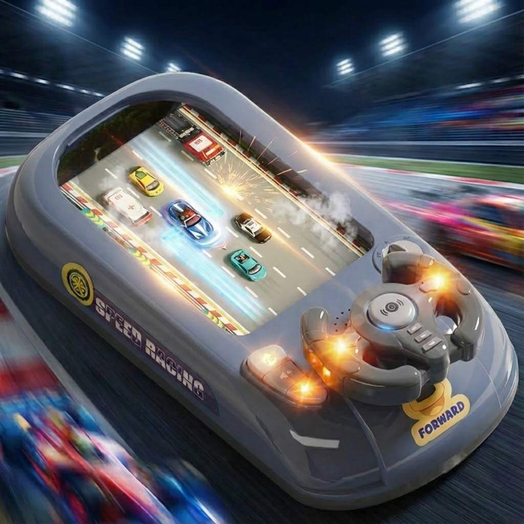 Juguete de consola de carreras con volante interactivo, sin pantalla