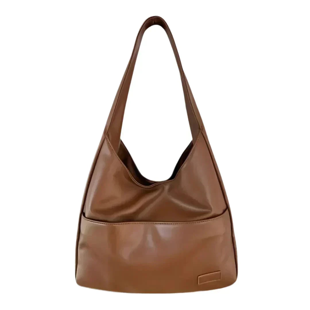 Bolso de hombro minimalista de cuero vegano con correa ajustable para mujer