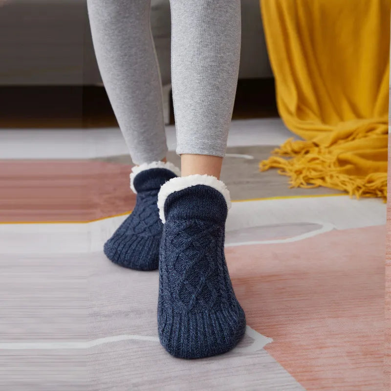 Calcetines tipo zapatilla acolchados, de mezcla térmica, para mantener los pies calientes en invierno