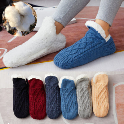 Calcetines tipo zapatilla acolchados, de mezcla térmica, para mantener los pies calientes en invierno