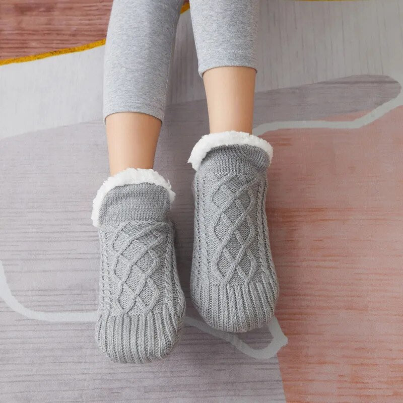 Calcetines tipo zapatilla acolchados, de mezcla térmica, para mantener los pies calientes en invierno