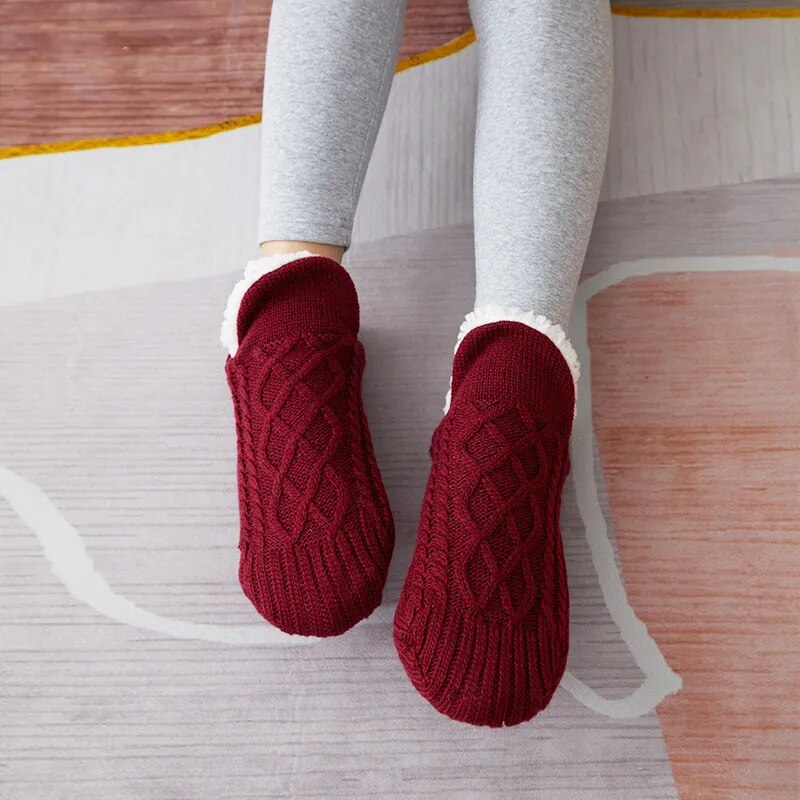 Calcetines tipo zapatilla acolchados, de mezcla térmica, para mantener los pies calientes en invierno