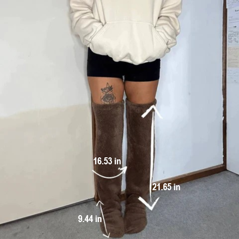 Calcetines de invierno suaves, de mezcla de poliéster, con puño elástico y forro polar