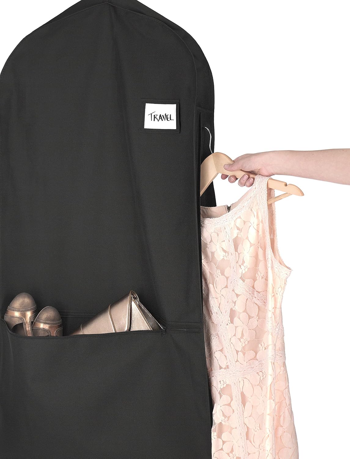 Bolsa de viaje para prendas de largo completo, resistente al agua, con cremallera y bolsillo para accesorios