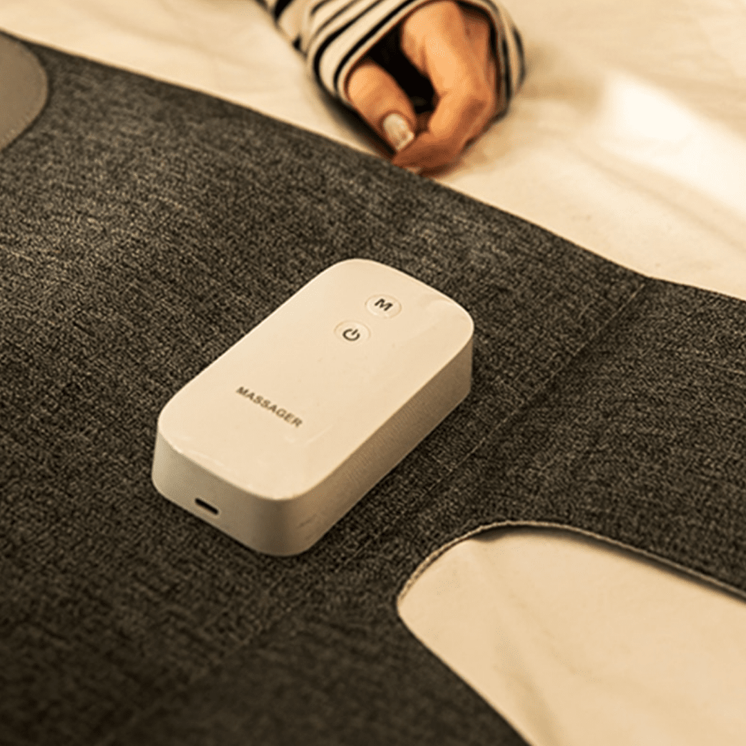 Masajeador portátil inalámbrico de piernas con compresión de aire y calor, y velcro ajustable