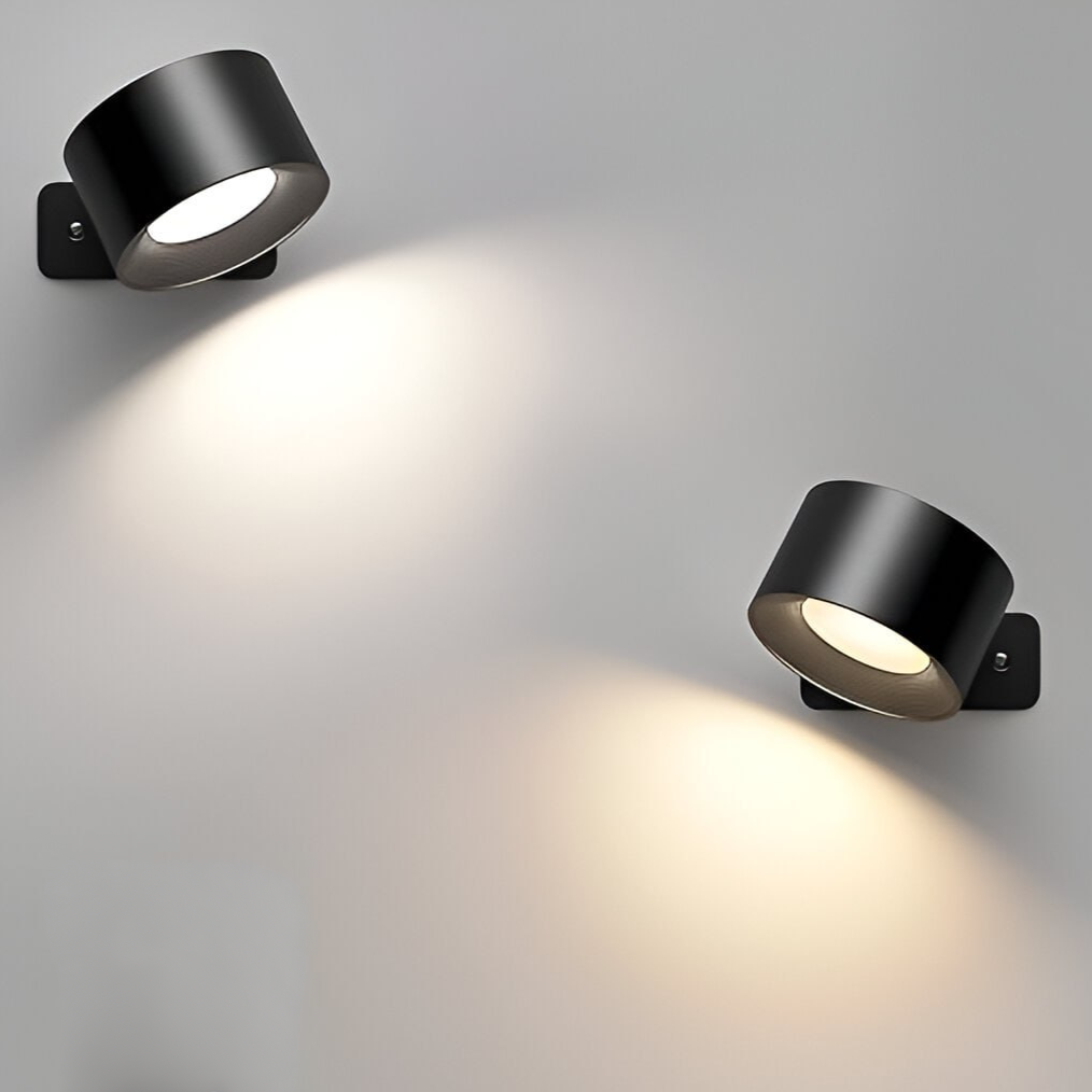 Lámpara de pared giratoria con soporte magnético, inalámbrica, recargable y regulable