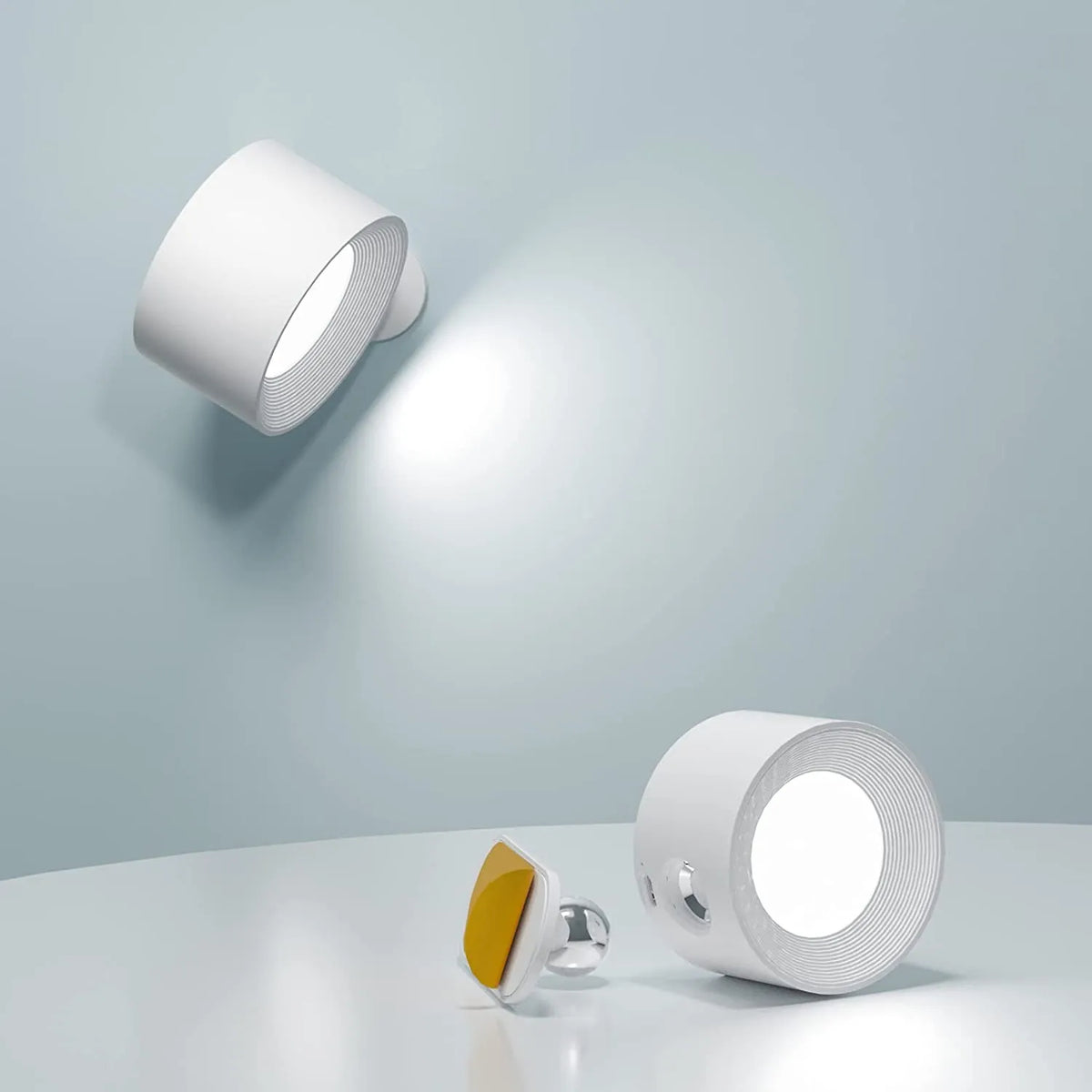 Lámpara de pared giratoria con soporte magnético, inalámbrica, recargable y regulable