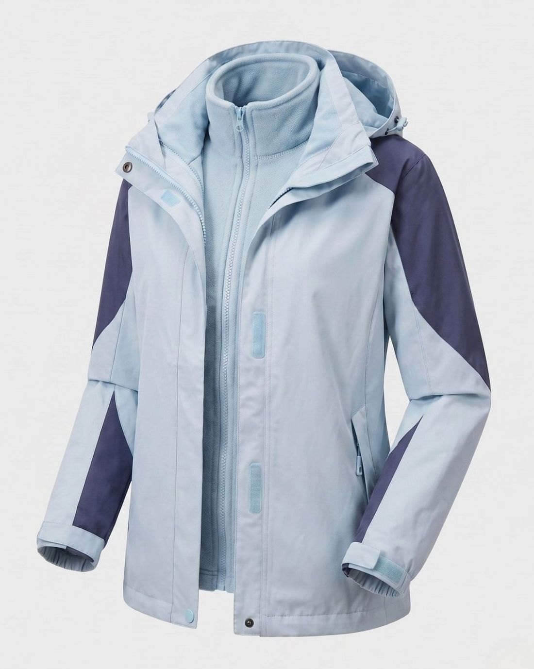 Chaqueta softshell 2 en 1 para mujer con capucha y forro polar, rosa