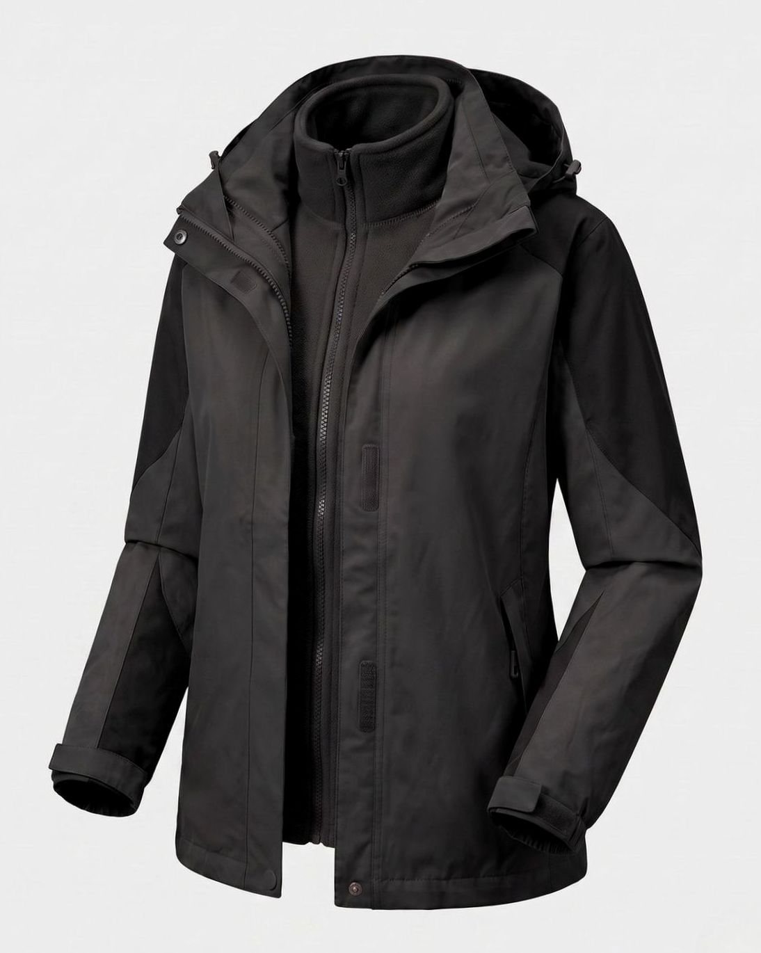 Chaqueta softshell 2 en 1 para mujer con capucha y forro polar, rosa