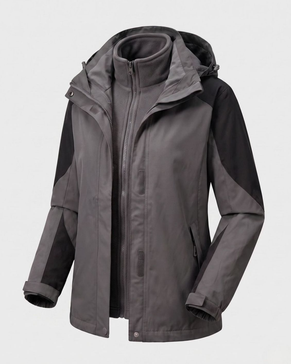 Chaqueta softshell 2 en 1 para mujer con capucha y forro polar, rosa