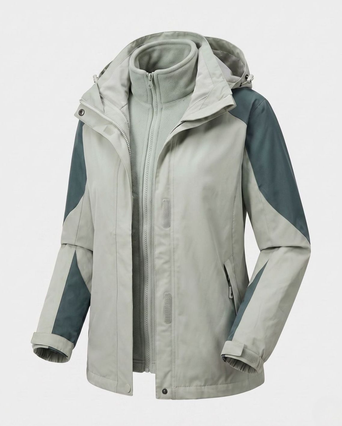 Chaqueta softshell 2 en 1 para mujer con capucha y forro polar, rosa