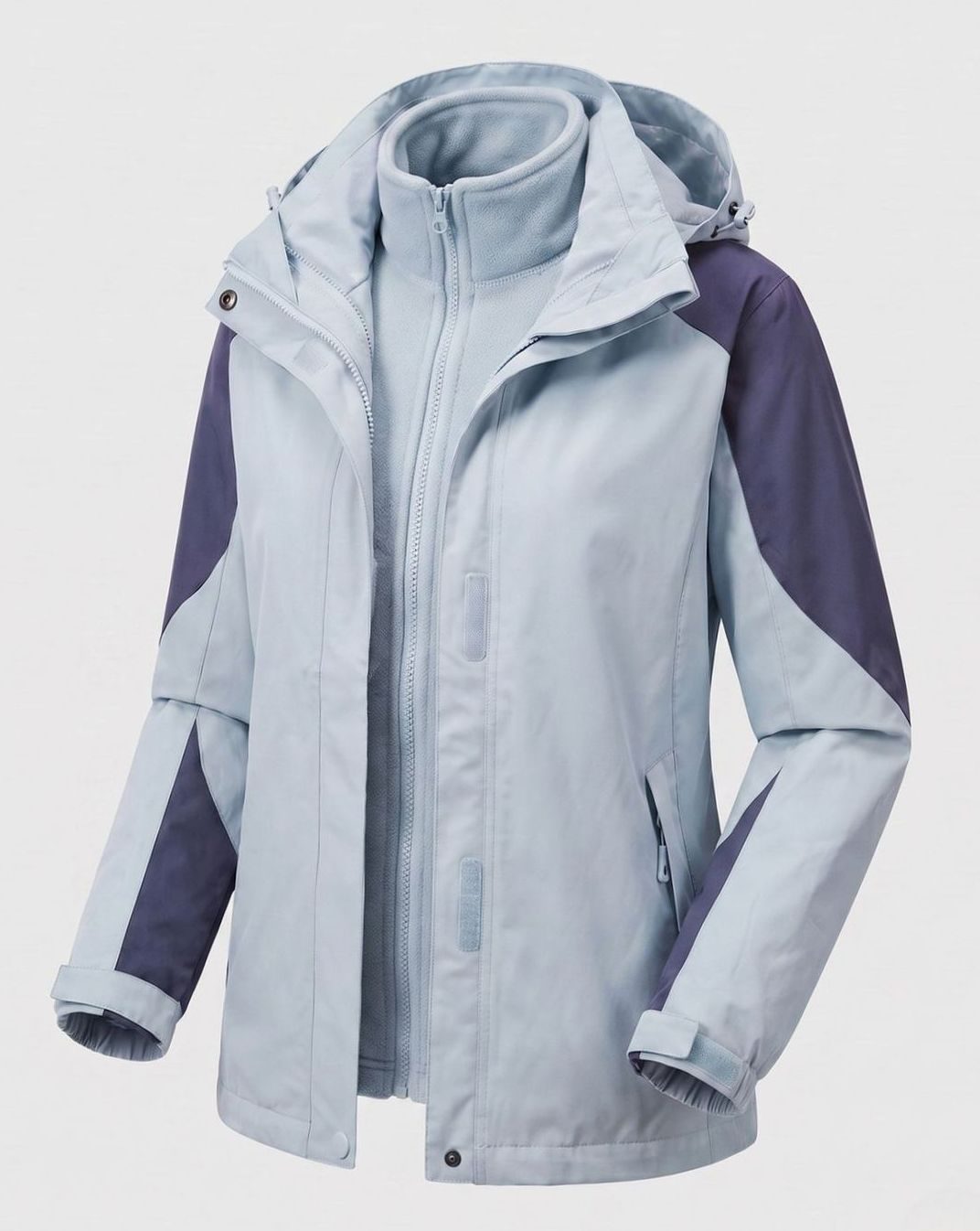 Chaqueta softshell 2 en 1 para mujer con capucha y forro polar, rosa