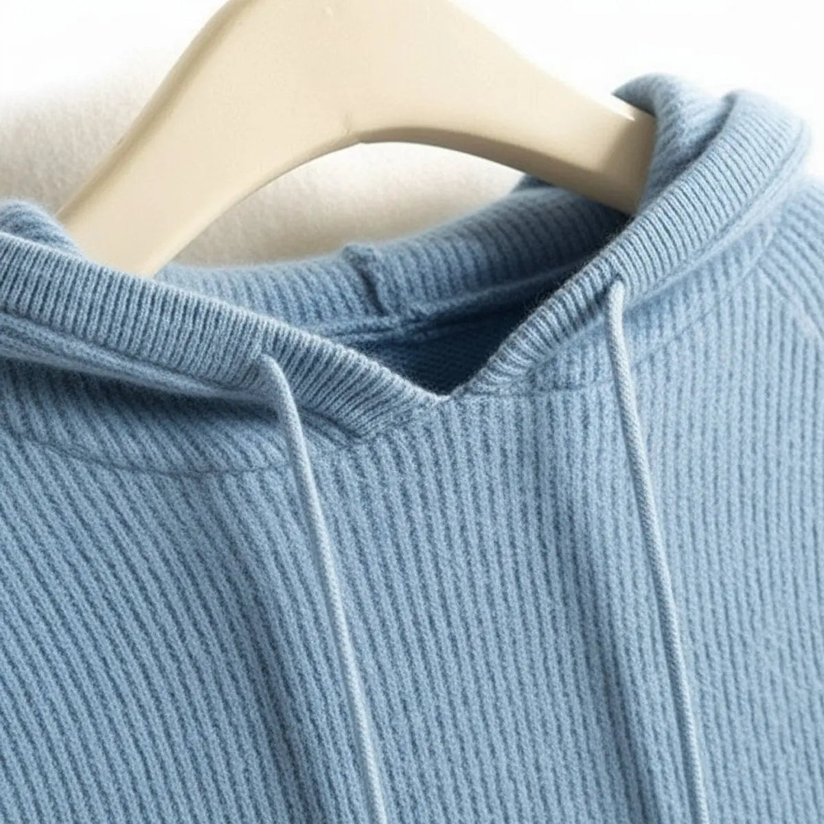 Jersey de punto para mujer de mezcla de cachemira y visón, con capucha ajustable con cordón