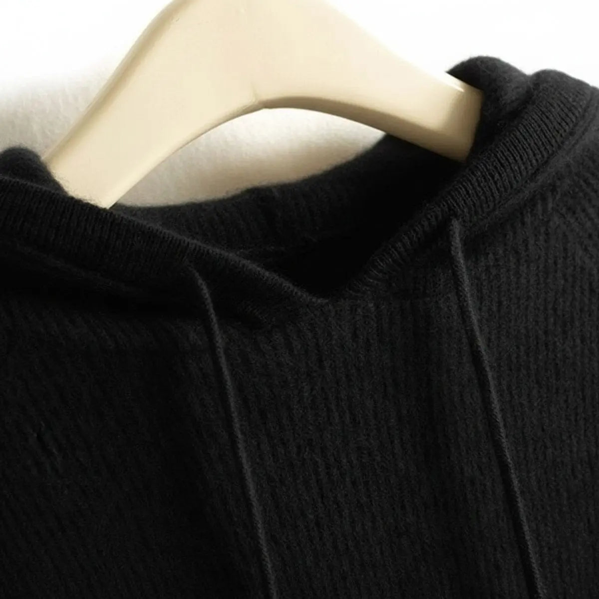 Jersey de punto para mujer de mezcla de cachemira y visón, con capucha ajustable con cordón