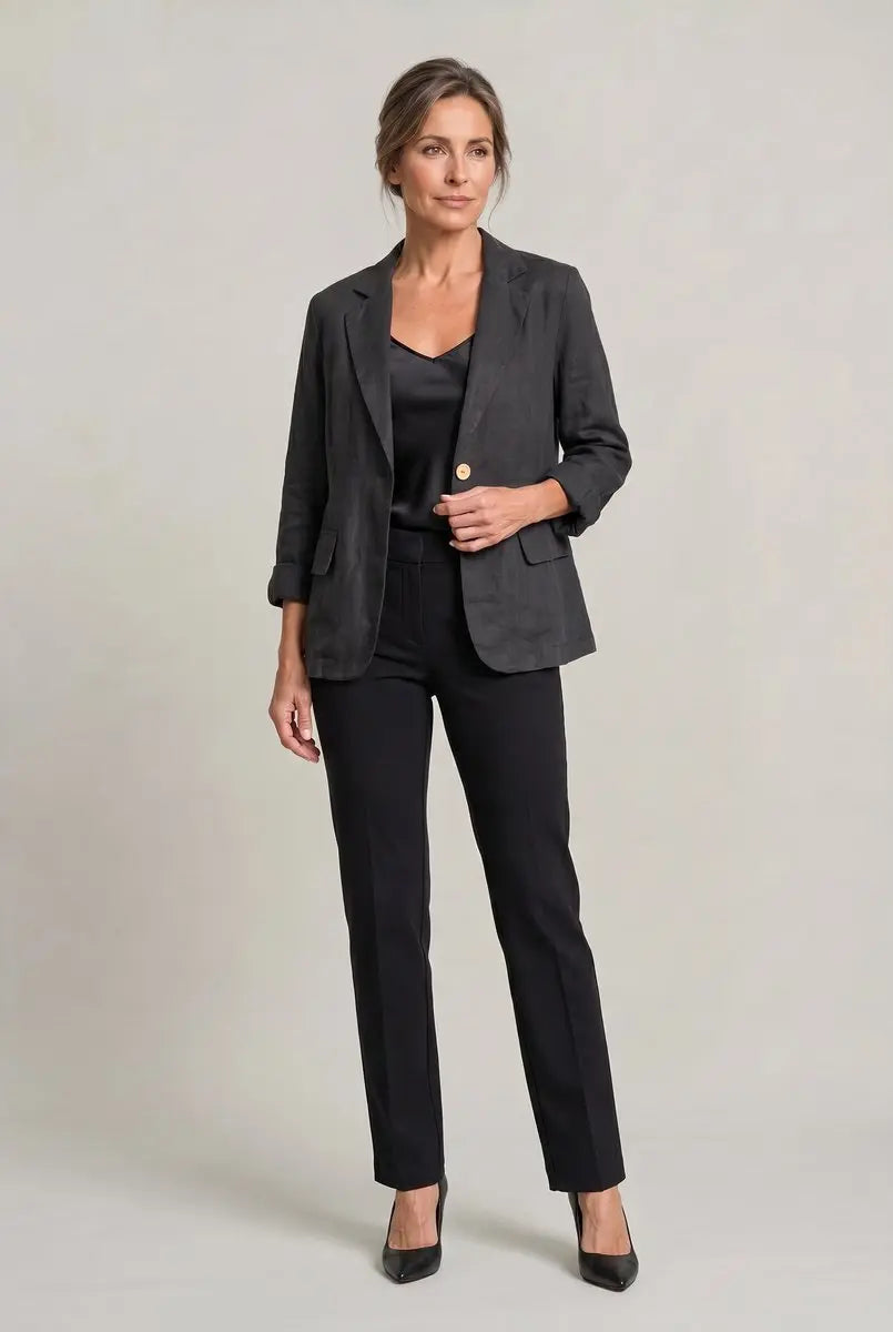 Blazer ligero de un solo botón para mujer, con corte relajado