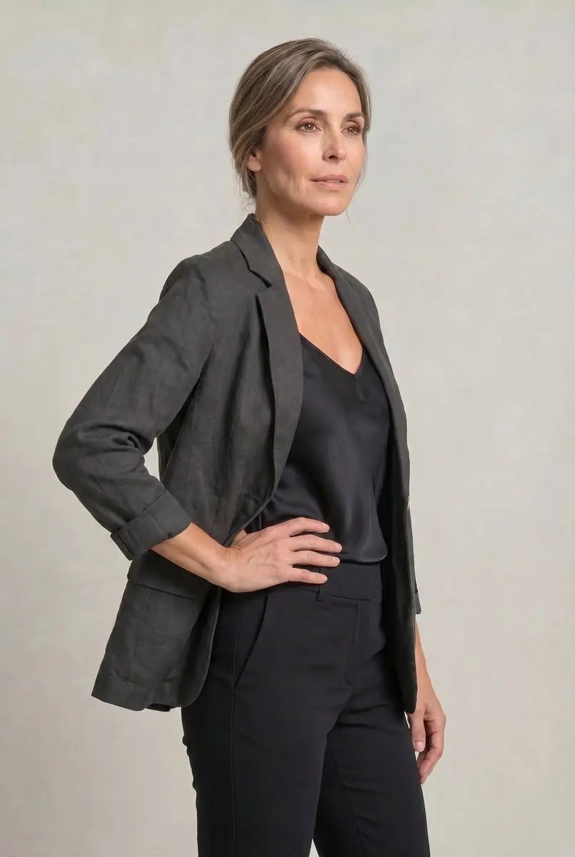 Blazer ligero de un solo botón para mujer, con corte relajado