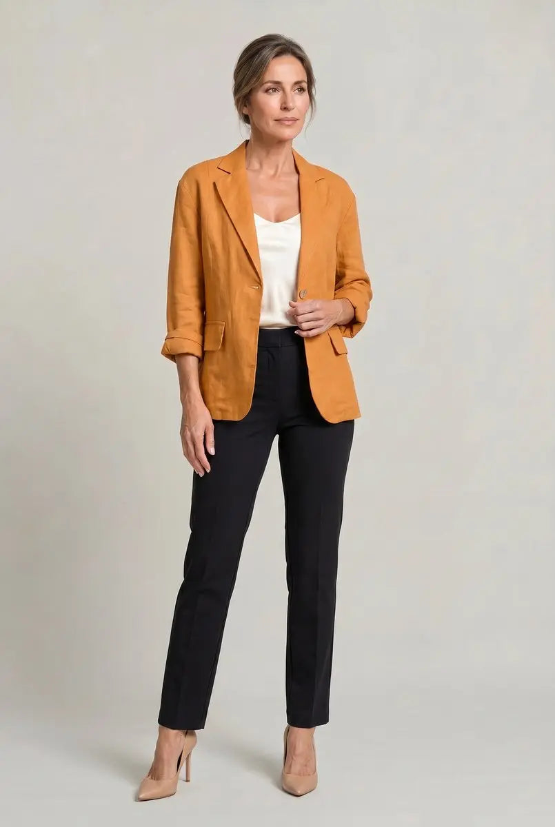 Blazer ligero de un solo botón para mujer, con corte relajado