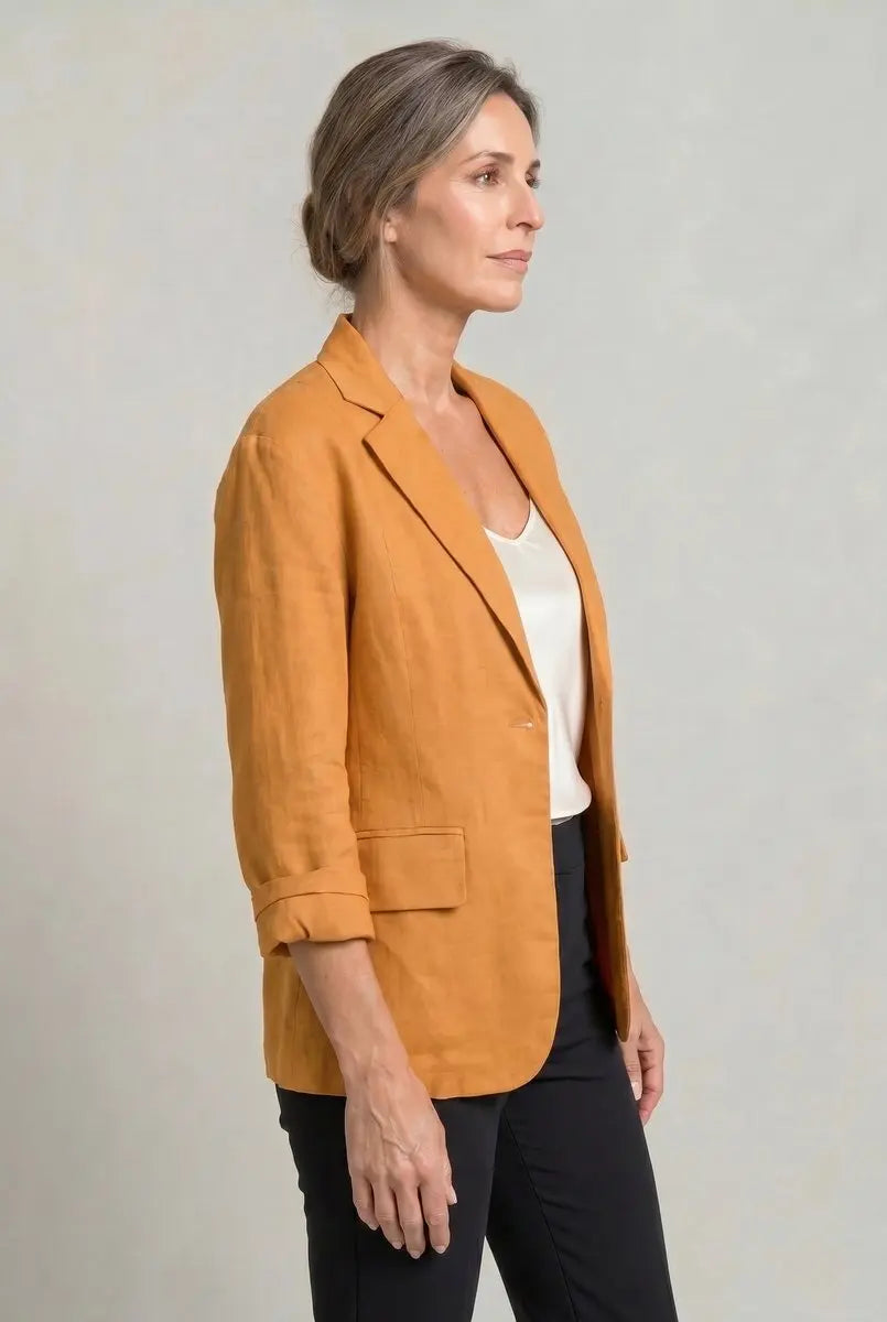Blazer ligero de un solo botón para mujer, con corte relajado